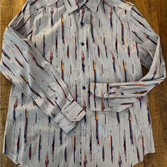 Robert Graham Shipping Lines Cotton Blend Classic Fit Button Down Shirt NWT MED - Picture 2 of 10